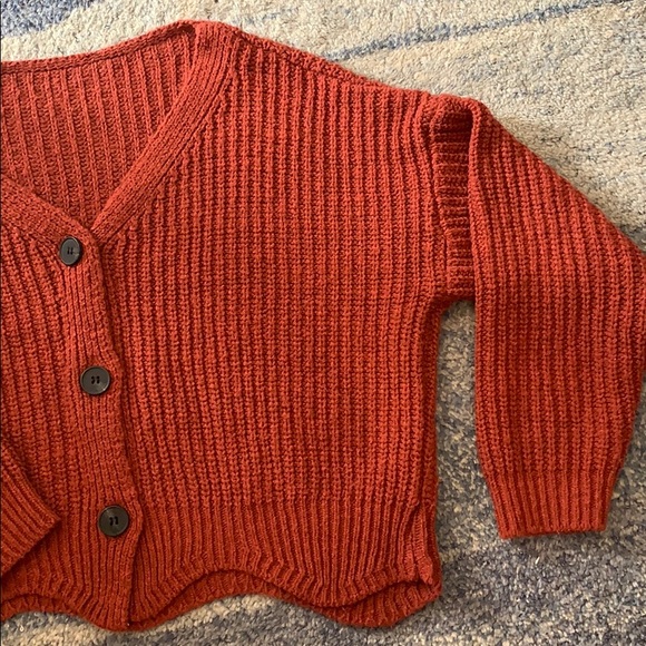 SOLD Plush Orange Sweater - Picture 5 of 5